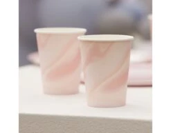 Eco Paper Cups Marble Pink -Feestartikelen Winkel eco paper cups marble pink 2