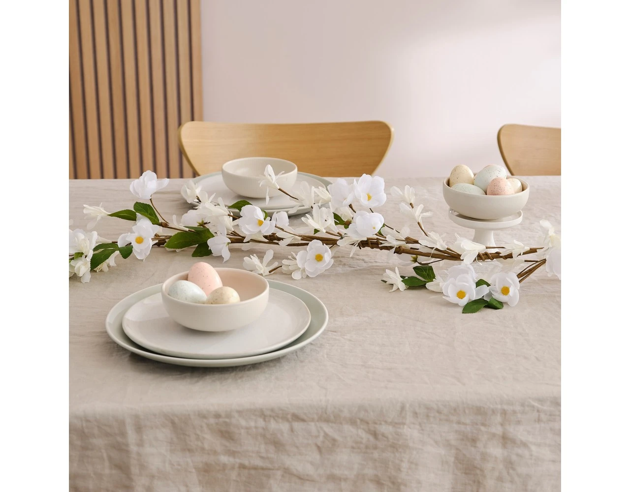 Foliage Garland Blossom White 4 Foliage Garland Blossom White - Afbeelding 2