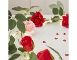 Foliage Garland Rose Garland With String Lights -Feestartikelen Winkel foliage garland rose garland with string lights 2