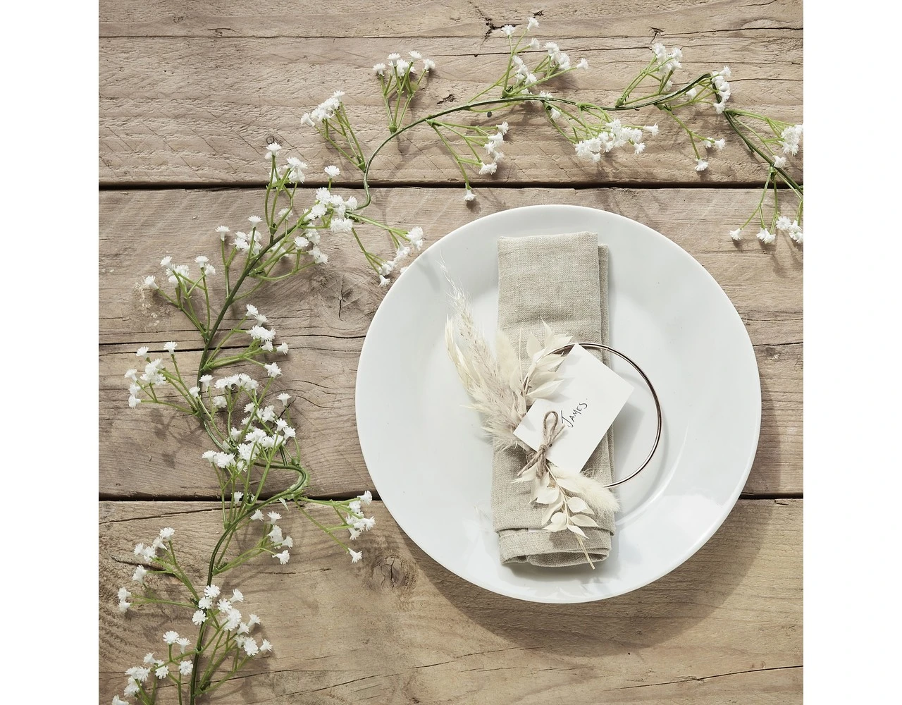 Foliage Garland White Gypsophila 4 Foliage Garland White Gypsophila - Afbeelding 2