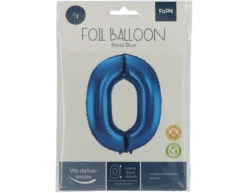 Folie Ballon Cijfer 0 Blauw Metallic XL 86cm Leeg -Feestartikelen Winkel folie ballon cijfer 0 blauw metallic xl 86cm leeg 2