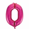 Folie Ballon Cijfer 0 Fuchsia XL 86cm Leeg