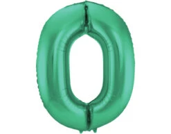 Folie Ballon Cijfer 0 Mat Groen XL 86cm Leeg