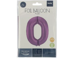 Folie Ballon Cijfer 0 Mat Paars XL 86cm Leeg -Feestartikelen Winkel folie ballon cijfer 0 mat paars xl 86cm leeg 1
