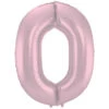 Folie Ballon Cijfer 0 Pastel Roze XL 86cm Leeg