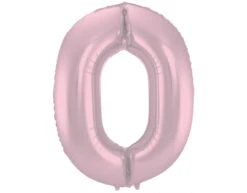 Folie Ballon Cijfer 0 Pastel Roze XL 86cm Leeg