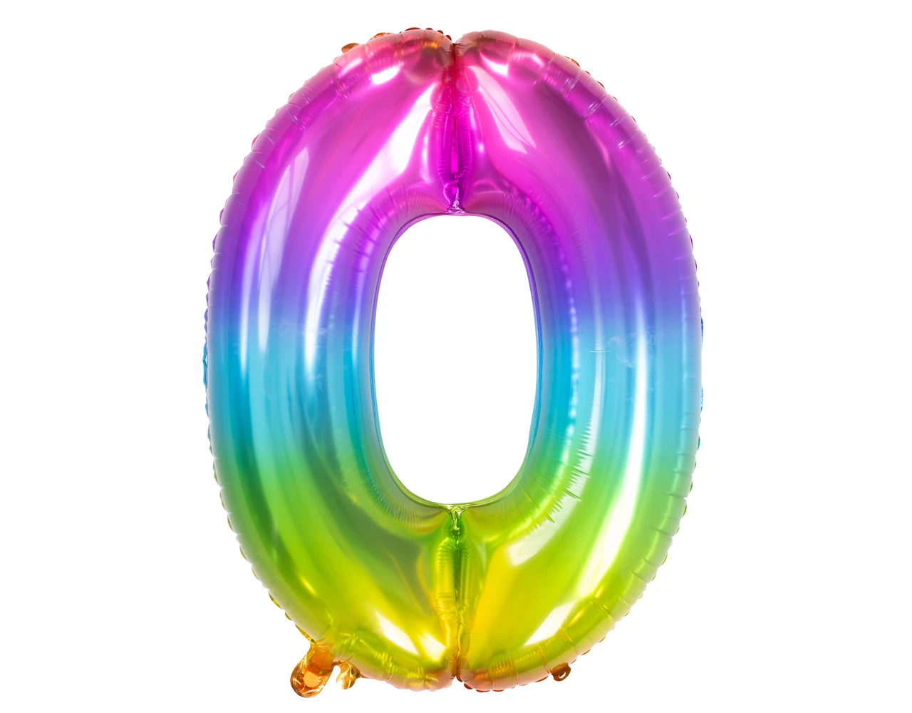 Folie Ballon Cijfer 0 Regenboog XL 81cm Leeg 3 Folie Ballon Cijfer 0 Regenboog XL 81cm Leeg