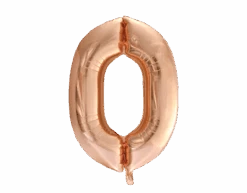 Folie Ballon Cijfer 0 Rose Goud XL 86cm Leeg