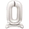 Folie Ballon Cijfer 0 Zilver Standaard 76cm -Feestartikelen Winkel folie ballon cijfer 0 zilver standaard 76cm