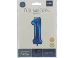 Folie Ballon Cijfer 1 Blauw Metallic XL 86cm Leeg -Feestartikelen Winkel folie ballon cijfer 1 blauw metallic xl 86cm leeg 2
