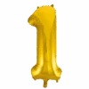 Folie Ballon Cijfer 1 Goud XL 86cm Leeg