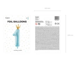 Folie Ballon Cijfer 1 Lichtblauw Leeg 1m -Feestartikelen Winkel folie ballon cijfer 1 lichtblauw leeg 1m 3