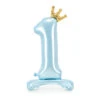 Folie Ballon Cijfer 1 Lichtblauw Standaard Leeg 84cm -Feestartikelen Winkel folie ballon cijfer 1 lichtblauw standaard leeg 84