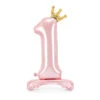 Folie Ballon Cijfer 1 Lichtroze Standaard Leeg 84cm