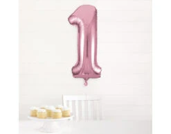 Folie Ballon Cijfer 1 Lichtroze XL 86cm Leeg -Feestartikelen Winkel folie ballon cijfer 1 lichtroze xl 86cm leeg 1