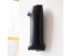 Folie Ballon Cijfer 1 Mat Zwart XL 86cm Leeg -Feestartikelen Winkel folie ballon cijfer 1 mat zwart xl 86cm leeg 2