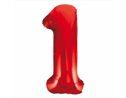Folie Ballon Cijfer 1 Rood XL 86cm Leeg
