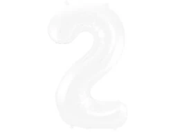 Folie Ballon Cijfer 2 Mat Wit XL 86cm Leeg