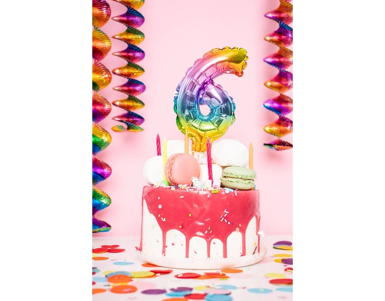 Folie Ballon Cijfer 2 Regenboog 13cm Met Stokje 5 Folie Ballon Cijfer 2 Regenboog 13cm Met Stokje - Afbeelding 3