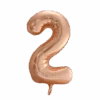 Folie Ballon Cijfer 2 Rose Goud XL 86cm Leeg
