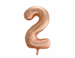 Folie Ballon Cijfer 2 Rose Goud XL 86cm Leeg