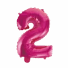 Folie Ballon Cijfer 2 Roze 41cm Met Rietje -Feestartikelen Winkel folie ballon cijfer 2 roze 41cm met rietje