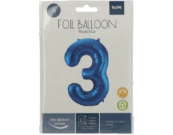 Folie Ballon Cijfer 3 Blauw Metallic XL 86cm Leeg -Feestartikelen Winkel folie ballon cijfer 3 blauw metallic xl 86cm leeg 2