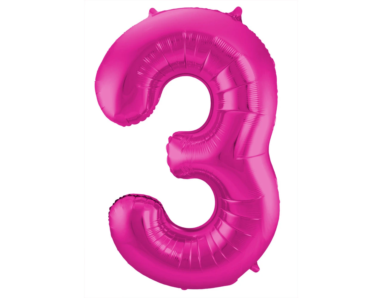 Folie Ballon Cijfer 3 Fuchsia Metallic XL 86cm Leeg 3 Folie Ballon Cijfer 3 Fuchsia Metallic XL 86cm Leeg