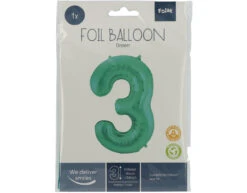 Folie Ballon Cijfer 3 Mat Groen XL 86cm Leeg -Feestartikelen Winkel folie ballon cijfer 3 mat groen xl 86cm leeg 2