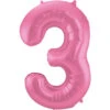Folie Ballon Cijfer 3 Mat Roze XL 86cm Leeg -Feestartikelen Winkel folie ballon cijfer 3 mat roze xl 86cm leeg