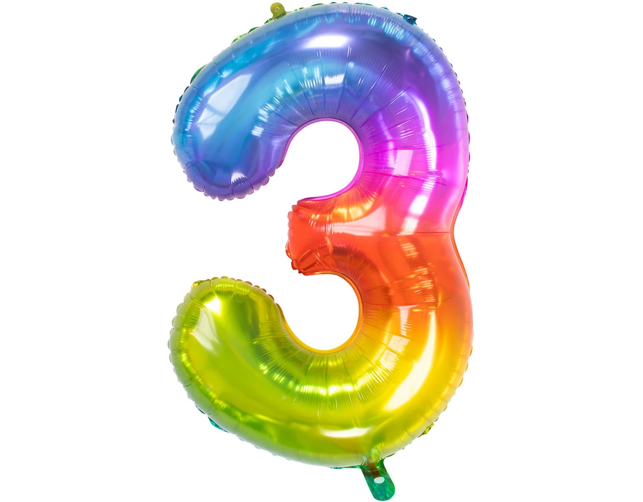 Folie Ballon Cijfer 3 Regenboog XL 81cm Leeg 3 Folie Ballon Cijfer 3 Regenboog XL 81cm Leeg