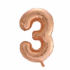 Folie Ballon Cijfer 3 Rose Goud XL 86cm Leeg -Feestartikelen Winkel folie ballon cijfer 3 rose goud xl 86cm leeg