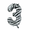 Folie Ballon Cijfer 3 Zebra XL 86cm Leeg -Feestartikelen Winkel folie ballon cijfer 3 zebra xl 86cm leeg
