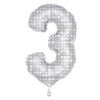 Folie Ballon Cijfer 3 Zilveren Stippen XL 86cm Leeg -Feestartikelen Winkel folie ballon cijfer 3 zilveren stippen xl 86cm lee