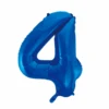 Folie Ballon Cijfer 4 Blauw XL 86cm Leeg -Feestartikelen Winkel folie ballon cijfer 4 blauw xl 86cm leeg