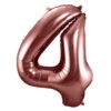 Folie Ballon Cijfer 4 Brons XL 86cm Leeg