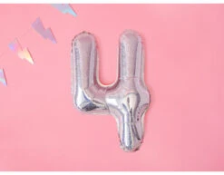 Folie Ballon Cijfer 4 Holografisch 35cm -Feestartikelen Winkel folie ballon cijfer 4 holografisch 35cm 1