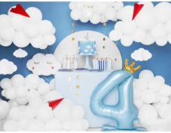 Folie Ballon Cijfer 4 Lichtblauw Standaard Leeg 84cm -Feestartikelen Winkel folie ballon cijfer 4 lichtblauw standaard leeg 84 2