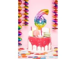 Folie Ballon Cijfer 4 Regenboog 13cm Met Stokje 8 Folie Ballon Cijfer 4 Regenboog 13cm Met Stokje -Feestartikelen Winkel folie ballon cijfer 4 regenboog 13cm met stokje 2