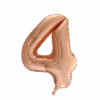 Folie Ballon Cijfer 4 Rose Goud XL 86cm Leeg