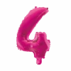 Folie Ballon Cijfer 4 Roze 41cm Met Rietje -Feestartikelen Winkel folie ballon cijfer 4 roze 41cm met rietje