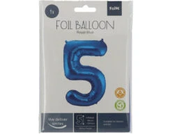 Folie Ballon Cijfer 5 Blauw Metallic XL 86cm Leeg -Feestartikelen Winkel folie ballon cijfer 5 blauw metallic xl 86cm leeg 2