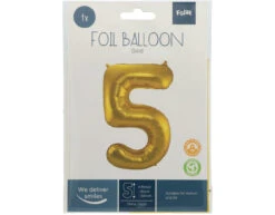 Folie Ballon Cijfer 5 Goud Metallic XL 86cm Leeg -Feestartikelen Winkel folie ballon cijfer 5 goud metallic xl 86cm leeg 2