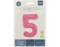 Folie Ballon Cijfer 5 Mat Roze XL 86cm Leeg -Feestartikelen Winkel folie ballon cijfer 5 mat roze xl 86cm leeg 2