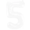 Folie Ballon Cijfer 5 Mat Wit XL 86cm Leeg -Feestartikelen Winkel folie ballon cijfer 5 mat wit xl 86cm leeg
