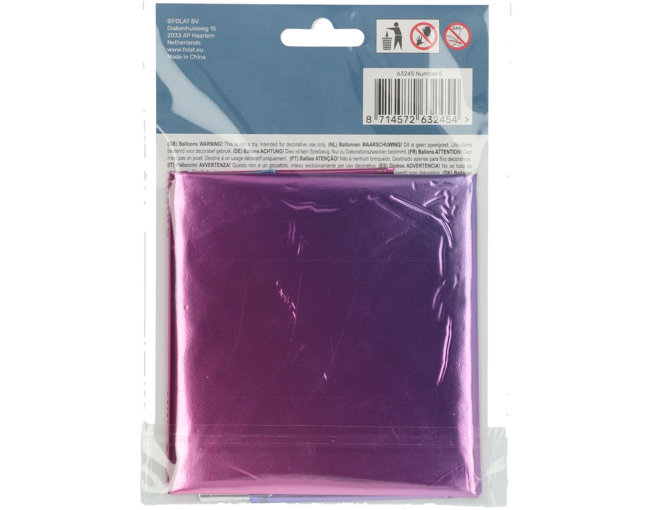 Folie Ballon Cijfer 5 Regenboog XL 81cm Leeg 7 Folie Ballon Cijfer 5 Regenboog XL 81cm Leeg - Afbeelding 5