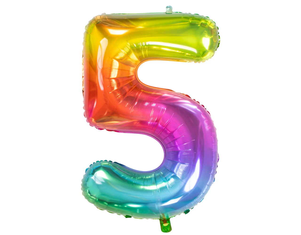 Folie Ballon Cijfer 5 Regenboog XL 81cm Leeg 3 Folie Ballon Cijfer 5 Regenboog XL 81cm Leeg