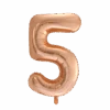 Folie Ballon Cijfer 5 Rose Goud XL 86cm Leeg
