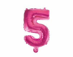 Folie Ballon Cijfer 5 Roze 41cm Met Rietje -Feestartikelen Winkel folie ballon cijfer 5 roze 41cm met rietje 1