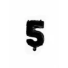 Folie Ballon Cijfer 5 Zwart 41cm Met Rietje -Feestartikelen Winkel folie ballon cijfer 5 zwart 41cm met rietje